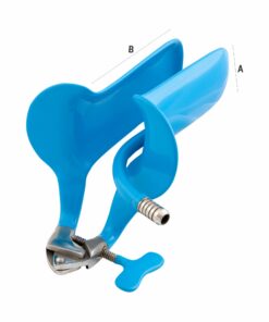 Reusable Collin  Speculum With Tube Rings For Permanent Smoke Evacuation Tubing, Small, Blue (E-14-465)