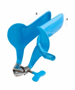 Reusable Collin  Speculum With Tube Rings For Disposable Smoke Evacuation Tubing, Medium, Blue (E-14-515)