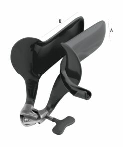 Reusable Collin  Speculum With Tube Rings For Disposable Smoke Evacuation Tubing, Small, Black (E-14-525 )