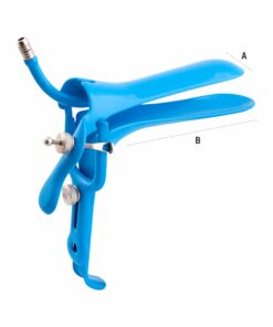 Reusable Graves Speculum With Permanent Smoke Evacuation Tubing, Small, Blue (E-14-60)