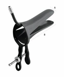 Reusable Cusco Speculum With Tube Rings For Permanent Smoke Evacuation Tubing, Small, Black (E-14-615 )