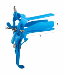 Reusable 4-Way Speculum With Tube Rings For Permanent Smoke Evacuation Tubing, Medium, Blue (E-14-875 )