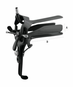 Reusable 4-Way Speculum With Tube Rings For Permanent Smoke Evacuation Tubing, Medium, Black (E-14-890)