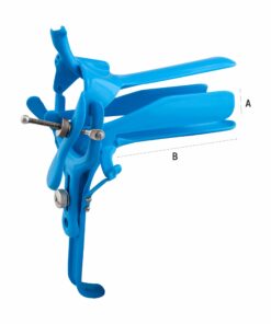 Reusable 4-Way Speculum With Tube Rings For Disposable Smoke Evacuation Tubing, Medium, Blue (E-14-920 )