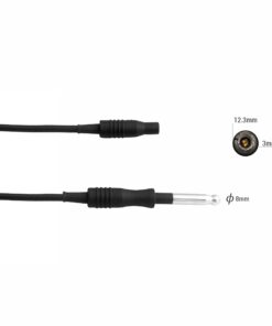 Reusable Silicone Monopolar Cable, Black, 8Mm Pin, Socket 3Mm ,Length 3 Meter (E-17-115)