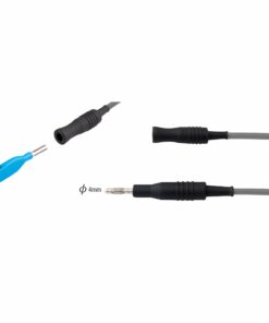 Reusable Silicone Monopolar Cable, Grey, 4Mm Pin, Socket 4.8Mm ,Length 5 Meter (E-17-119-5M)