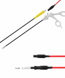 Reusable Silicone Monopolar Cable, Red, 8mm Pin, Socket 4mm ,Length 5 meter (E-17-120-5M)