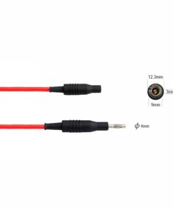 Reusable Silicone Monopolar Cable, Red, 4mm Pin, Socket 3mm ,Length 3 meter (E-17-123)