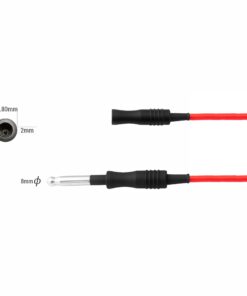 Reusable Silicone Monopolar Cable, Red, 8mm pin, Socket 2mm ,Length 3 meter (E-17-124)