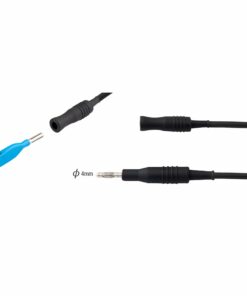 Reusable Silicone Monopolar Cable, Black, 4Mm Pin, Socket 4.8Mm ,Length 5 Meter (E-17-125)