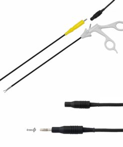 Reusable Silicone Monopolar Cable, Black, 4Mm Pin, Socket 4Mm ,Length 3 Meter (E-17-130)