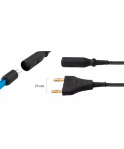 Single Use Bipolar Cable, Black, American 2 Pin, Fixed Twin 4Mm Pin, Length 3 Meter (E-17-16)