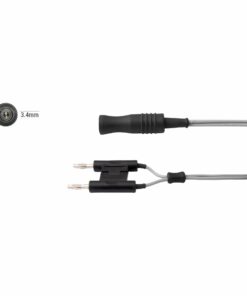 Reusable Silicone Monopolar Cable, Grey, 4mm Pin, Socket 3.4mm ,Length 5 meter (E-17-20-5M)