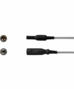 Reusable Silicone Bipolar Cable, Grey, Flat Plug (European Type), Martin Connector 2Mm Pin, Length 5 Meter (E-17-21-5M)