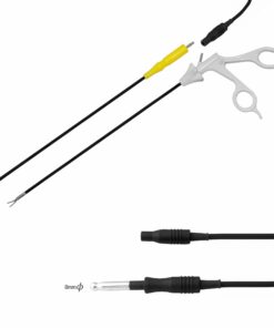 Reusable Silicone Monopolar Cable, Black, 8Mm Pin, Socket 4Mm ,Length 5 Meter (E-17-220-5M)