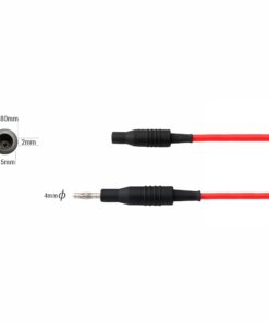 Reusable Silicone Monopolar Cable, Red, 4mm pin, Socket 2mm ,Length 5 meter (E-17-330-5M)