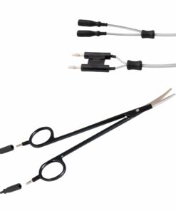 Reusable Silicone Bipolar Ethicon Cable, Grey, Twin 4Mm Pin, Socket 2Mm, Length 3 Meter (E-17-45)