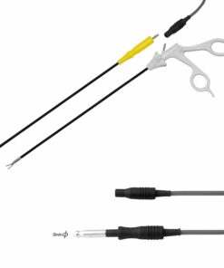 Reusable Silicone Monopolar Cable, Grey, 8mm Pin, Socket 4mm ,Length 3 meter (E-17-73)