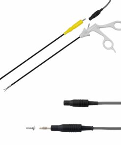 Reusable Silicone Monopolar Cable, Grey, 4mm pin, Socket 4mm ,Length 5 meter (E-17-74-5M)