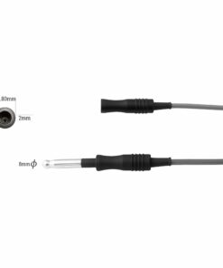 Reusable Silicone Monopolar Cable, Grey,  8Mm Pin, Banana Pin 2Mm, L 3 M (17-77)