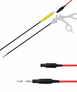 Reusable Silicone Monopolar Cable, Grey, 4Mm Pin, Socket 4Mm ,Length 5 Meter (E-17-79-5M)