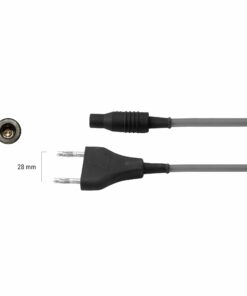 Reusable Silicone Bipolar Olympus Cable, Grey, Twin 4Mm Pin, Socket 4Mm, Length 3 Meter  (E-17-84)