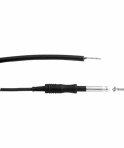 Reusable Silicone Monopolar Cable, Black, 8 Mm Pin, Cut And Tinned, Length 5 Meter  (E-17-Blk-Sf-5M)