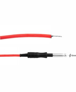 Reusable Silicone Monopolar Cable, Red, 8 Mm Pin, Cut And Tinned, Length 3 Meter  (E-17-Rd-Sf)