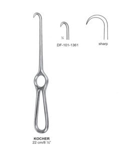 Kocher Retractors,22Cm,Sharp, 1 Prong (SS-101-1361)