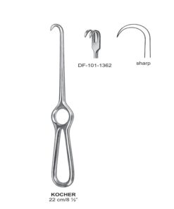 Kocher Retractors,22Cm,Sharp, 2 Prong (SS-101-1362)