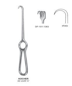 Kocher Retractors,22Cm,Sharp, 3 Prong (SS-101-1363)