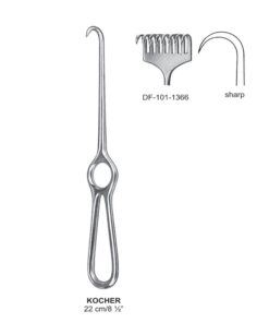 Kocher Retractors,22Cm,Sharp, 8 Prong (SS-101-1366)