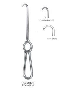 Kocher Retractors,22Cm,Semi-Sharp, 1 Prong (SS-101-1373)