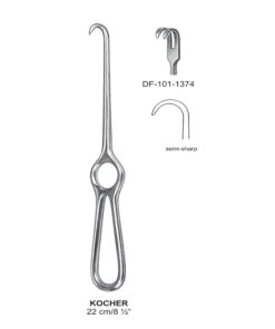 Kocher Retractors,22Cm,Semi-Sharp, 2 Prong (SS-101-1374)