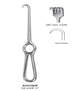Kocher Retractors,22Cm,Semi-Sharp, 4 Prong  (SS-101-1376)