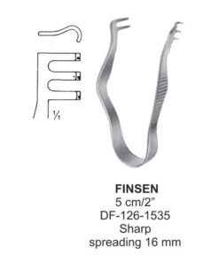 Finsen Retractors Sharp 2X3Teeth 5Cm, Spreading 16Mm  (SS-126-1535)