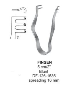 Finsen Retractors Blunt 2X3Teeth 5Cm, Spreading 16Mm (SS-126-1536)