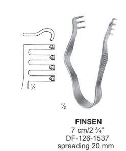 Finsen Retractors Sharp 3X4Teeth 7Cm, Spreading 20Mm (SS-126-1537)