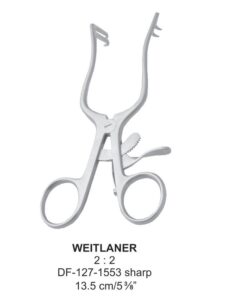 Weitlaner Retractors, 13.5Cm, 2:2 , Sharp  (SS-127-1553)