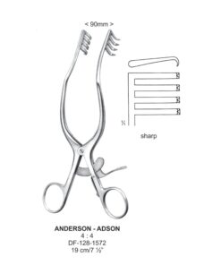 Anderson-Adson Retractors Sharp 4X4 Teeth 19Cm, 90Mm Width (SS-128-1572)
