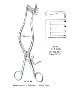 Adson Retractors Blunt 3X4 Teeth 26Cm, 80Mm Width (SS-128-1577)