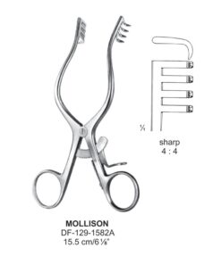 Mollison Retractors Sharp 4X4Teeth 15.5Cm  (SS-129-1582A)