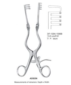 Adson Retractors, 13.5Cm, Blunt, 3X4 Teeth (SS-129A-1596B)