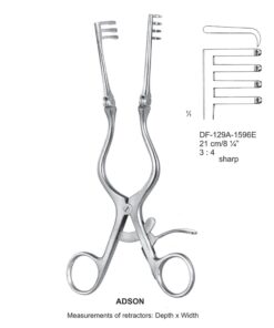 Adson Retractors 21Cm Sharp, 3X4 Teeth (SS-129A-1596E)