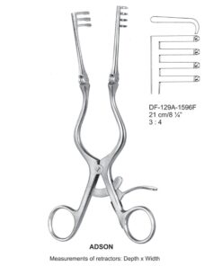 Adson Retractors, 21Cm, Blunt, 3X4 Teeth  (SS-129A-1596F)