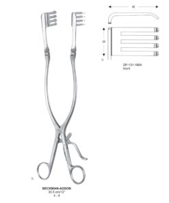 Beckman-Adson Retractors, 30.5Cm, Blunt, 45X25Mm , 4X4 Teeth (SS-131-1604)