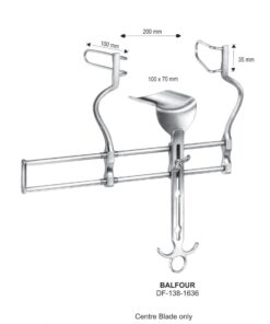 Balfour Abdominal Retractors 200Mm Wide, 100X70Mm Central Blade, 100X35Mm  (SS-138-1636)