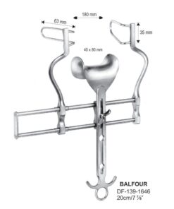 Balfour Abdominal Retractors, 20Cm, 180Mm Wide, 45X80Mm Central Blade, 63X35Mm  (SS-139-1646)