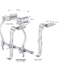 Judd-Masson Retractors  With Center Blade,100Mm Width, 25X75Mm, 25X75 Central Blade (SS-141-1658)