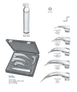 Mcintosh Fiberoptic Set Of 4 Blades With Battery Handle Fig 1 To 4 (SS-157-1842A)